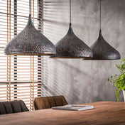 Puncera hanglamp 3-lichts - Zwartbruin