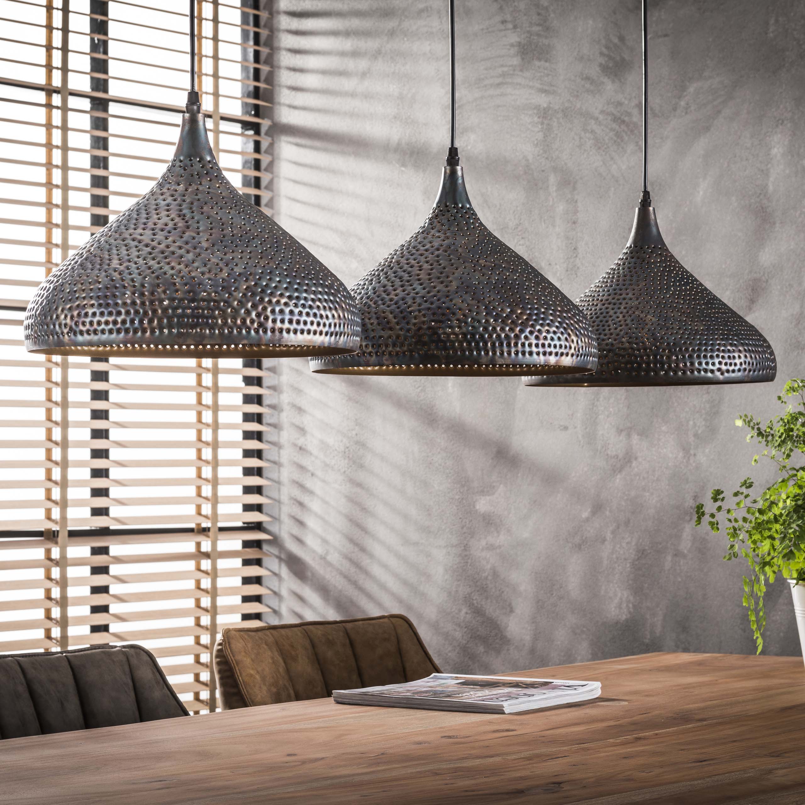 Puncera hanglamp 3-lichts - Zwartbruin