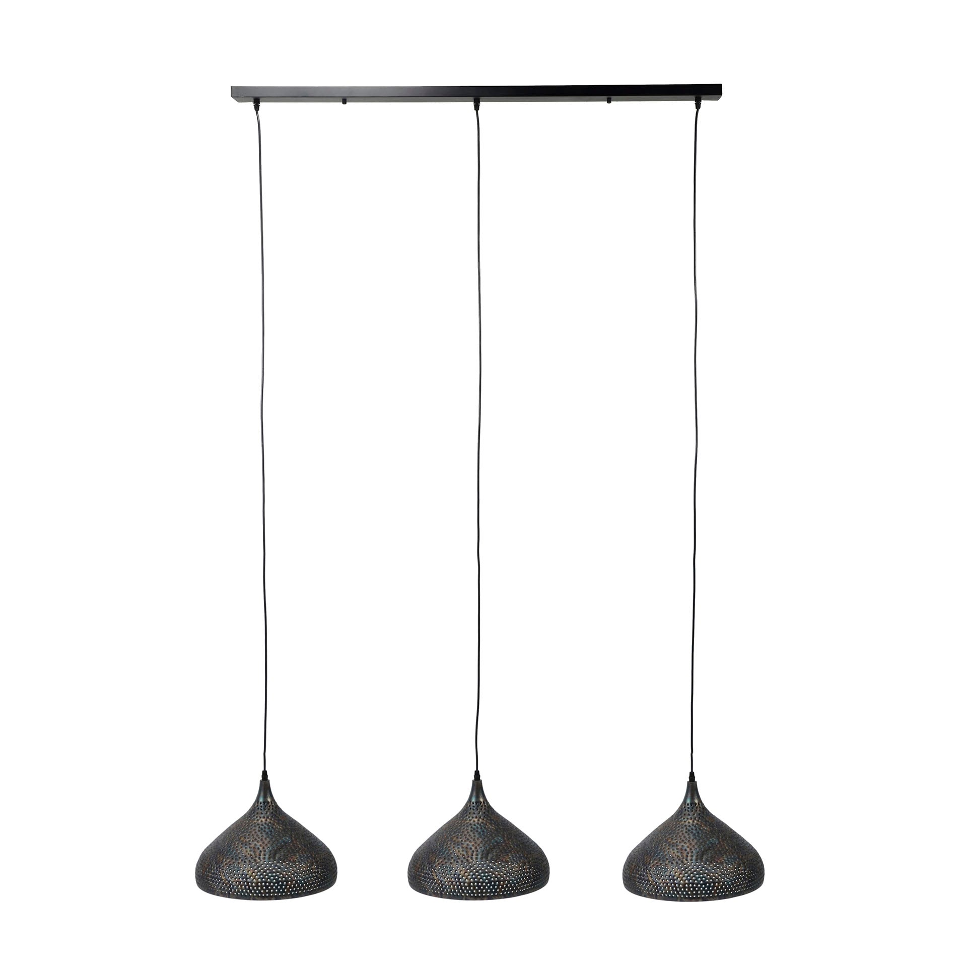 Puncera hanglamp 3-lichts - Zwartbruin