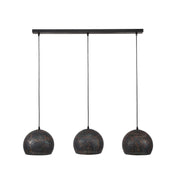 Puncera Orb 3-lichts - Zwartbruine hanglamp