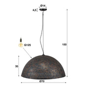 Puncera 1-lichts Ø70cm - Zwartbruine hanglamp