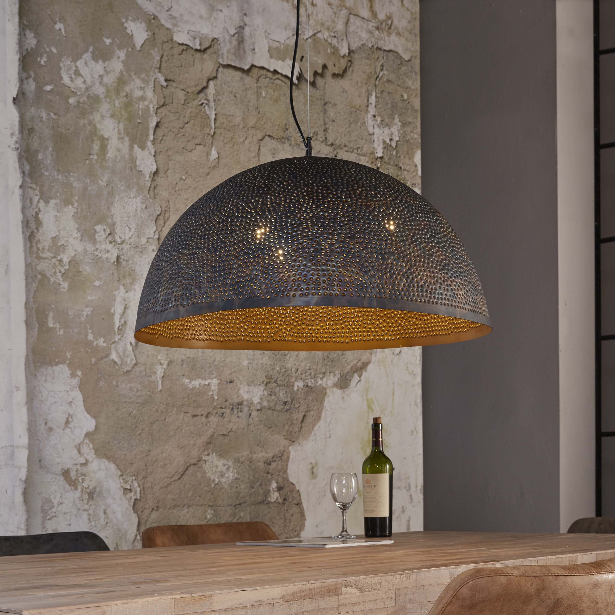 Puncera 1-lichts Ø70cm - Zwartbruine hanglamp