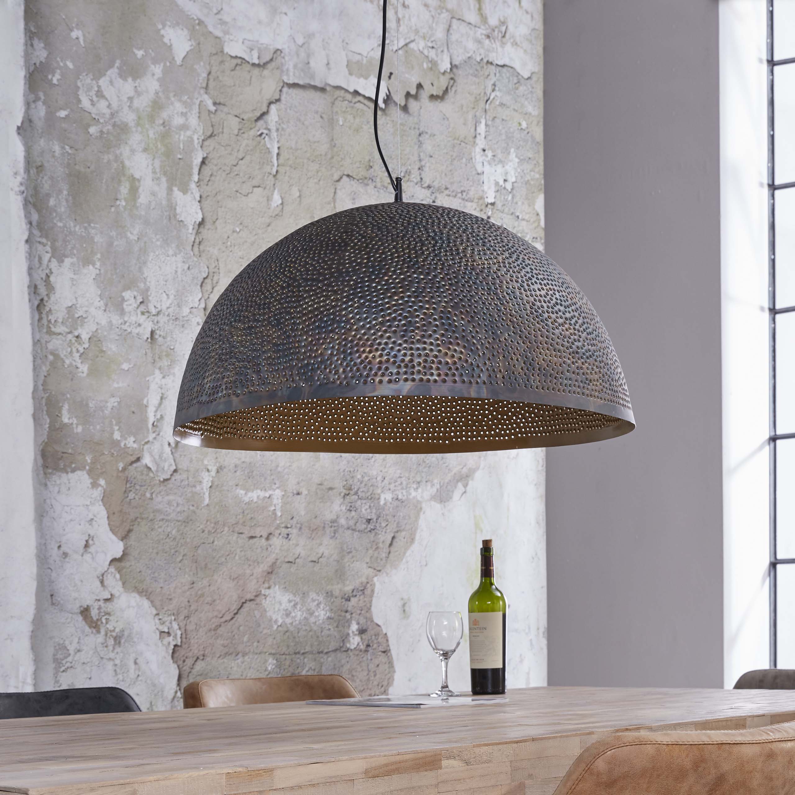 Puncera 1-lichts Ø70cm - Zwartbruine hanglamp