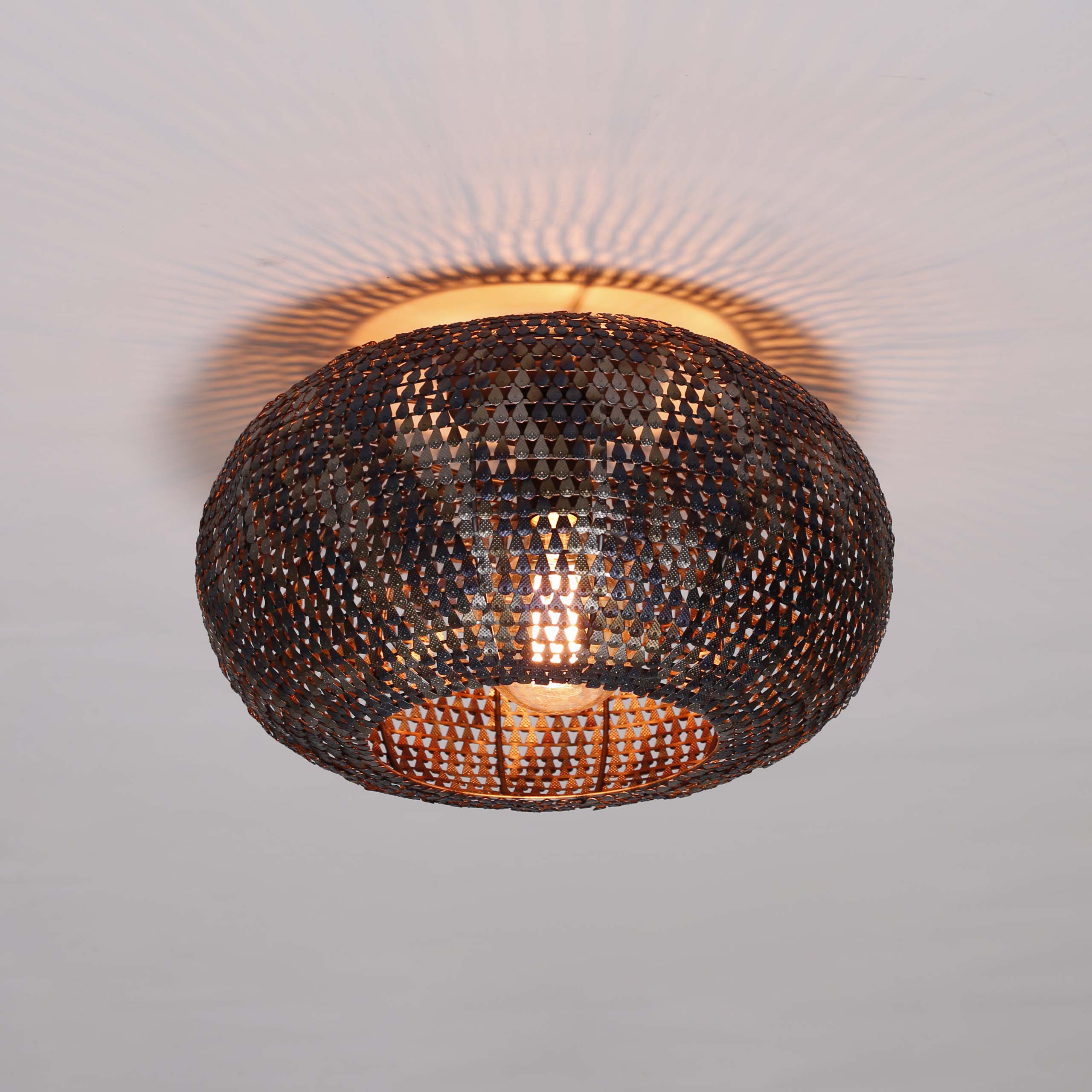 Armora zwartbruine 1-lichts plafondlamp
