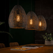 Armora Ovaal 3-lichts - Zwartbruine hanglamp