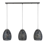 Armora Ovaal 3-lichts - Zwartbruine hanglamp