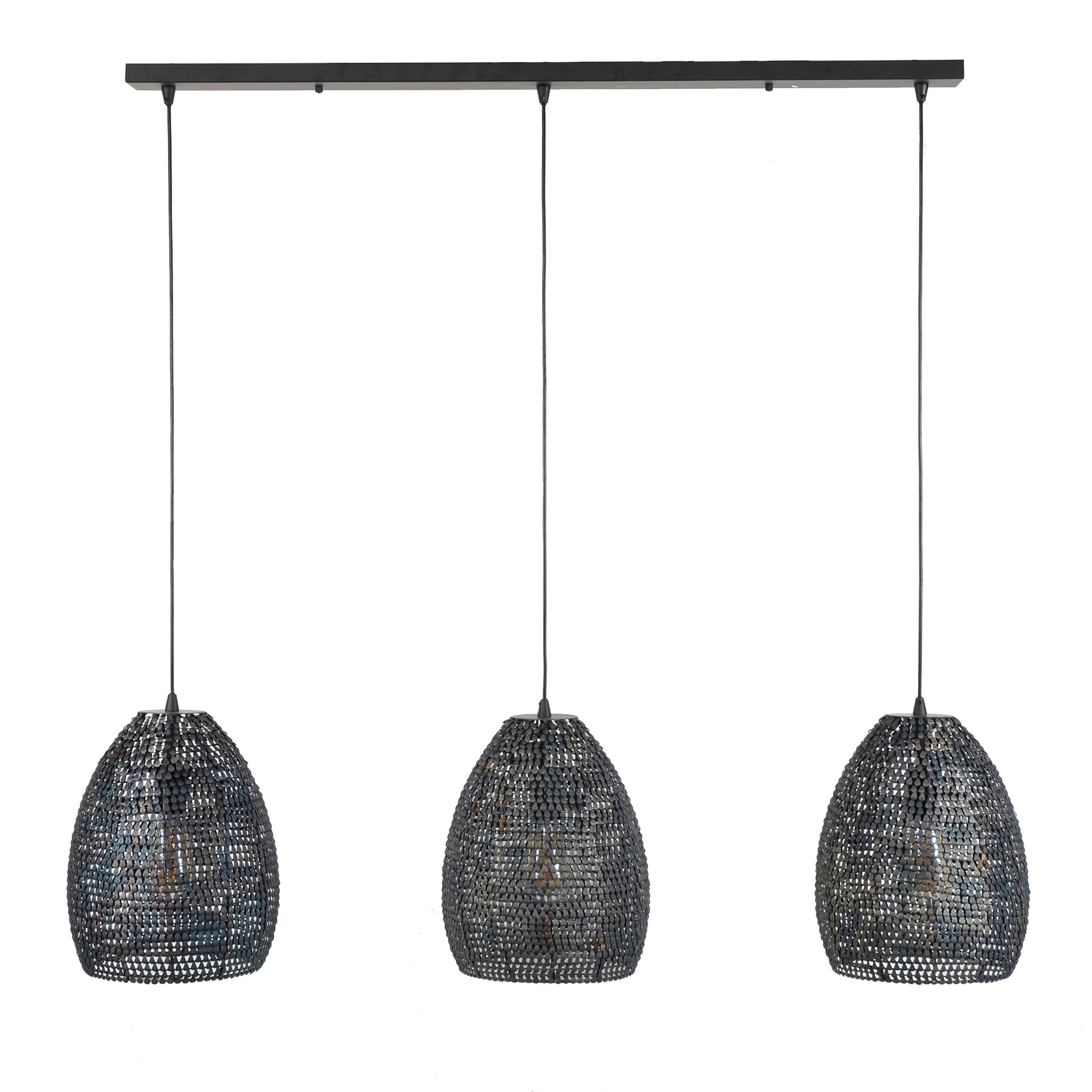 Armora Ovaal 3-lichts - Zwartbruine hanglamp