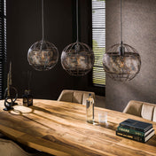 Armora Open 3-lichts - Zwartbruine hanglamp