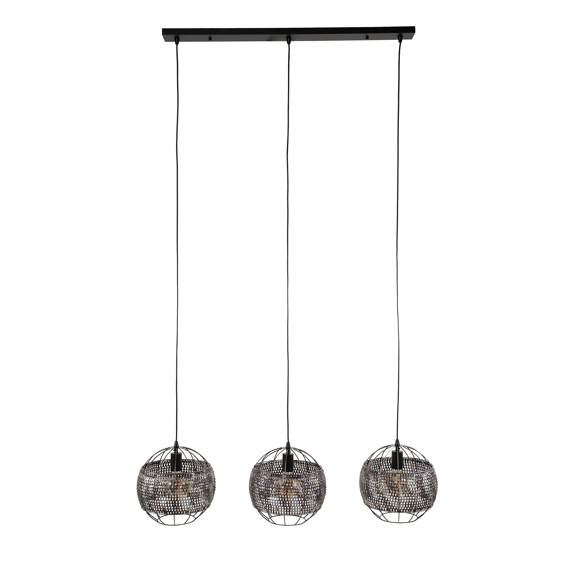 Armora Open 3-lichts - Zwartbruine hanglamp