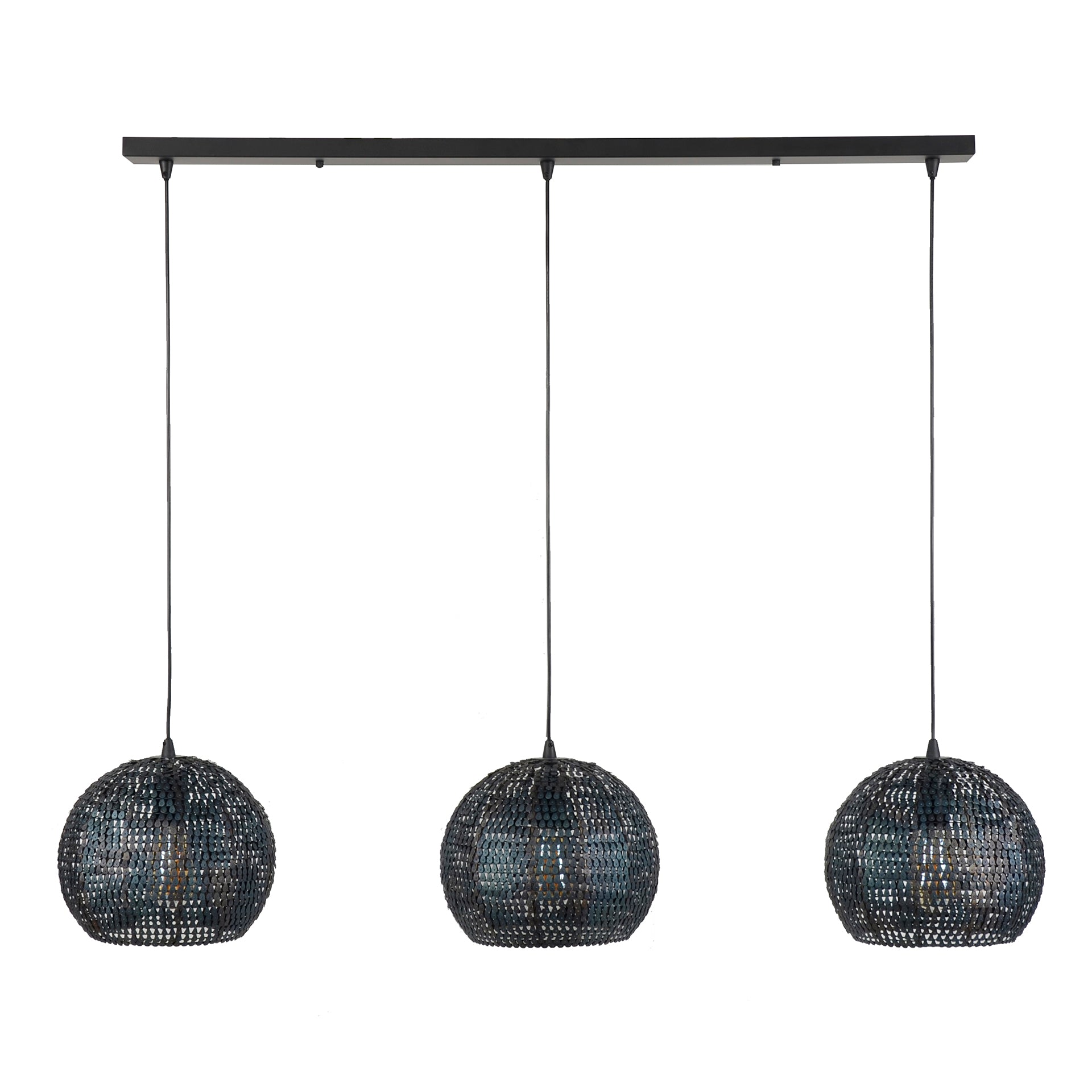 Armora Orb 3-lichts - Zwartbruine hanglamp
