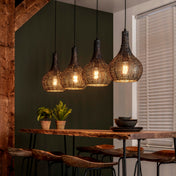 Armora Cone 4-lichts - Zwartbruine hanglamp