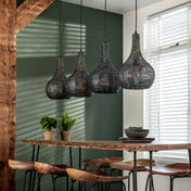Armora Cone 4-lichts - Zwartbruine hanglamp