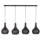 Armora Cone 4-lichts - Zwartbruine hanglamp