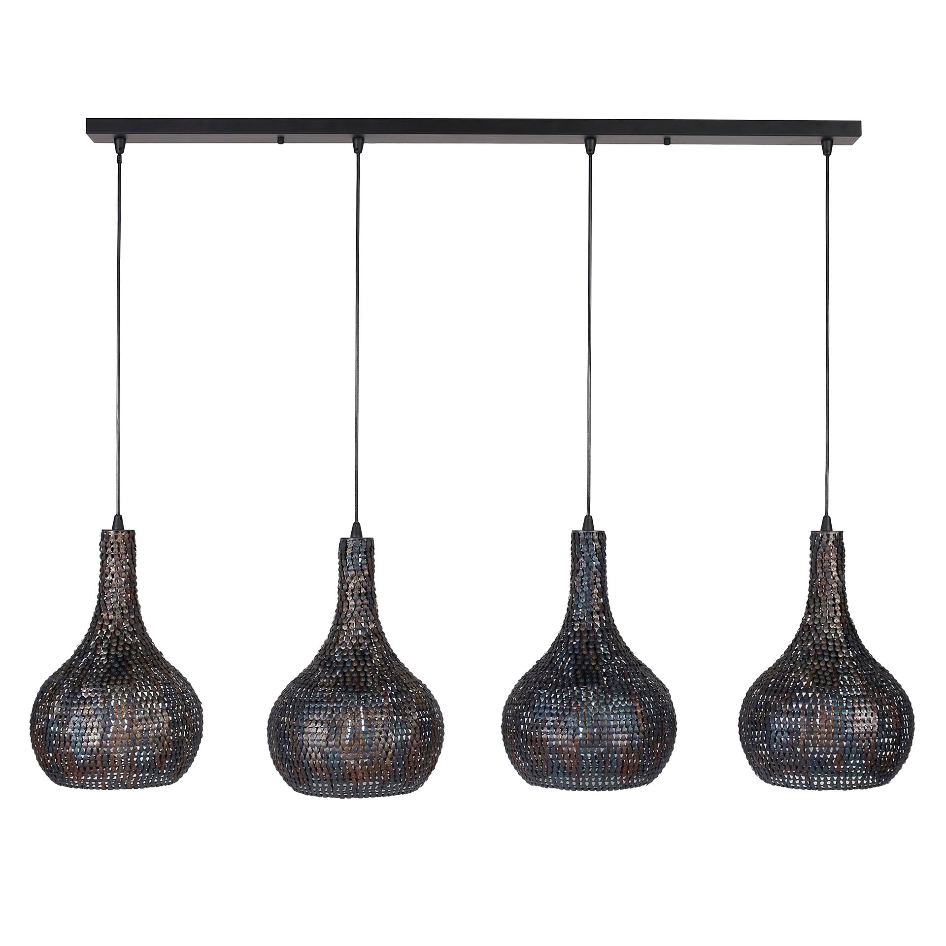 Armora Cone 4-lichts - Zwartbruine hanglamp