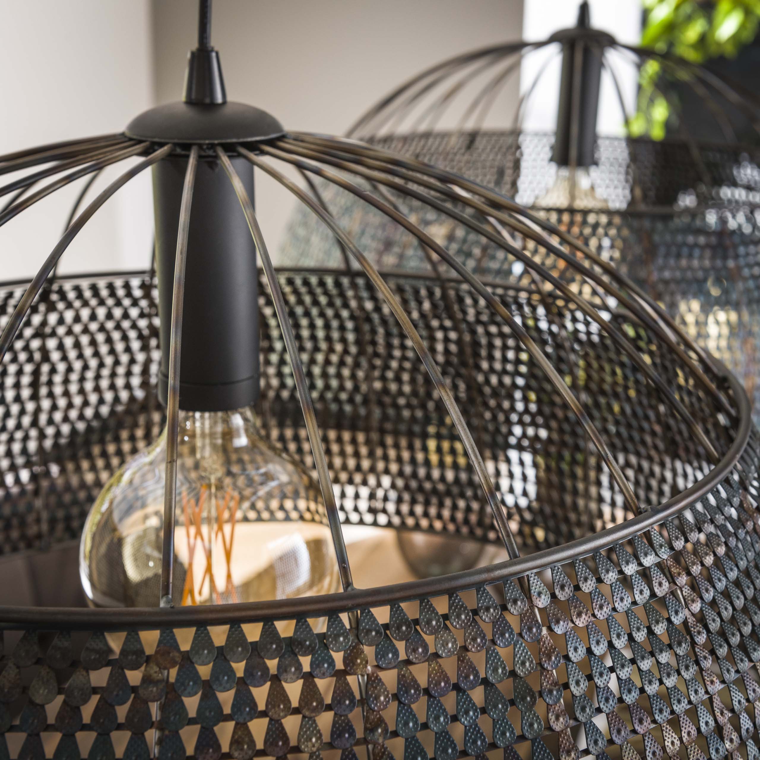 Armora Open 2-lichts Ø60cm - Zwartbruine hanglamp