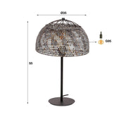 Armora zwartbruin metalen 1-lichts tafellamp - 55 cm