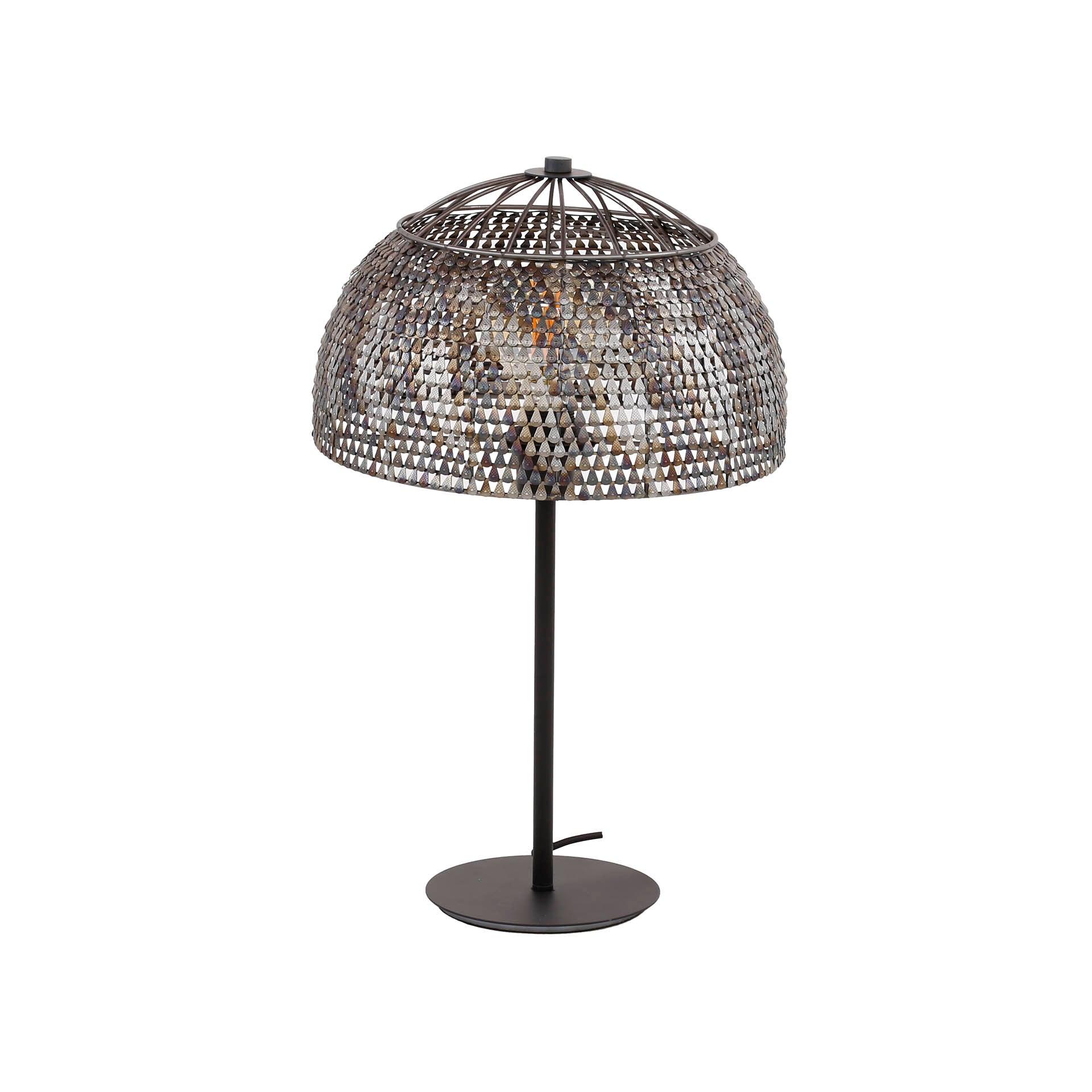 Armora zwartbruin metalen 1-lichts tafellamp - 55 cm
