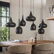 Zipora 4+3-lichts - Artic zwarte hanglamp