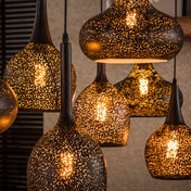 Zipora 4+3-lichts - Artic zwarte hanglamp