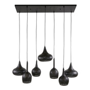 Zipora 4+3-lichts - Artic zwarte hanglamp