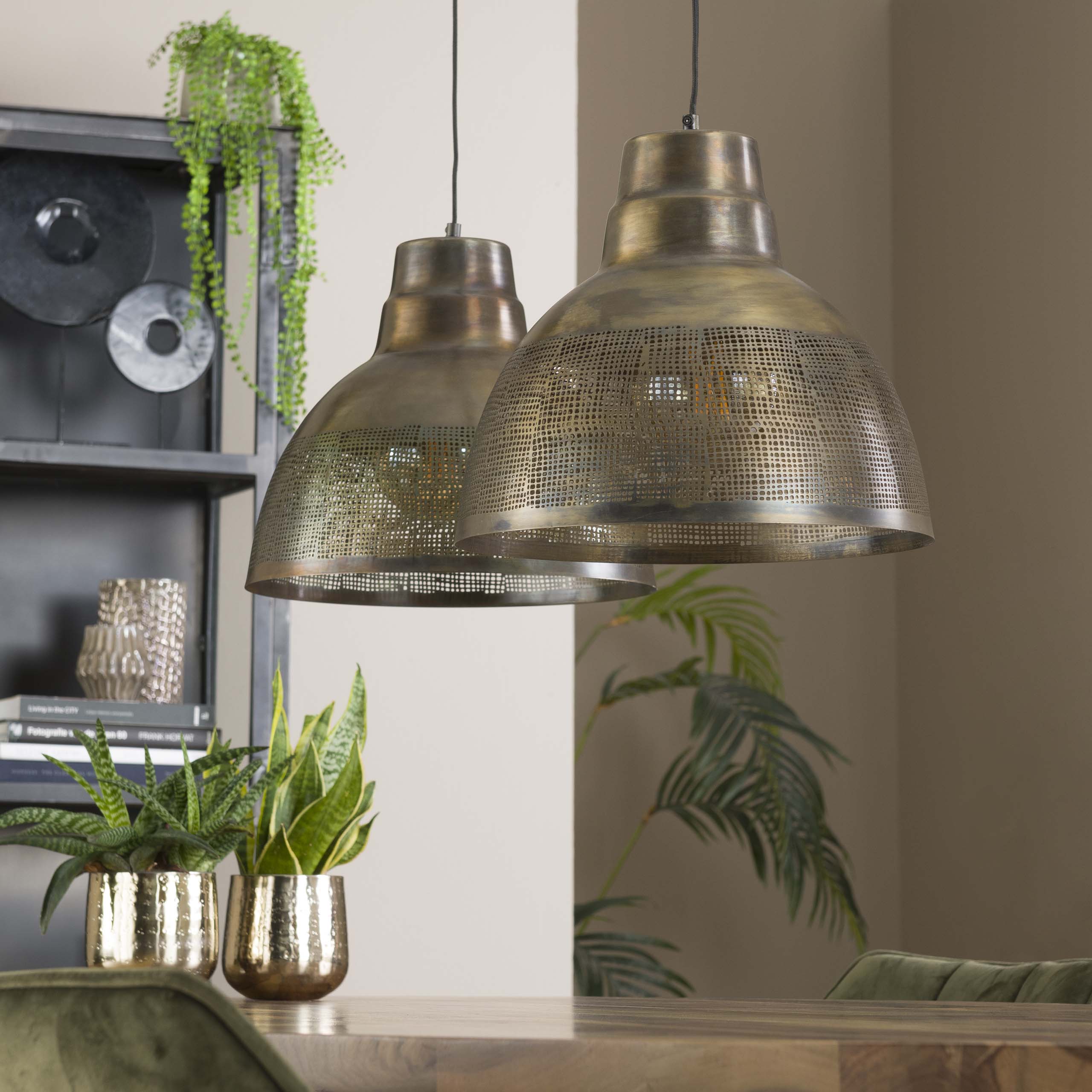 Screna 2-lichts - Antiek bronzen hanglamp