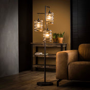 Spindra drielamp - leigrijze vloerlamp