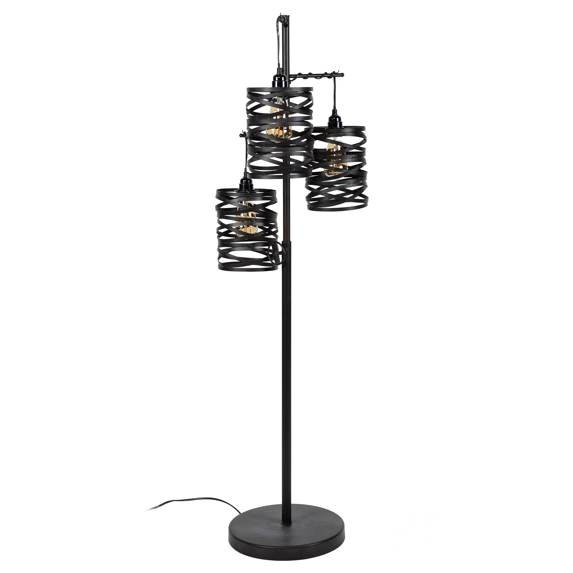 Spindra drielamp - leigrijze vloerlamp