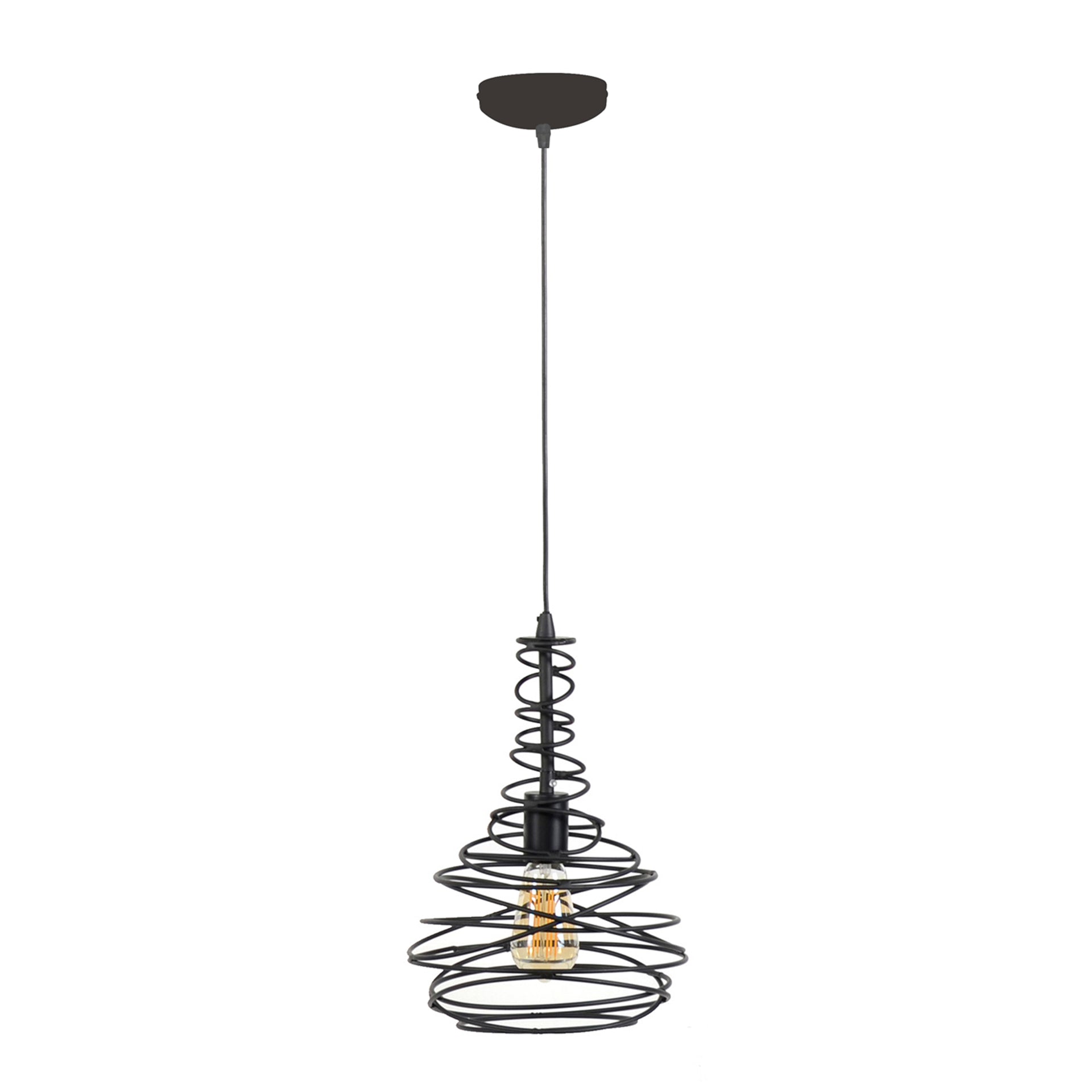 Spinara 1-lichts - Zwarte hanglamp