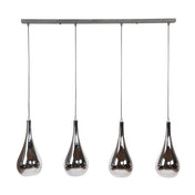 Silvara Drop 4-lichts - Chroom glazen hanglamp