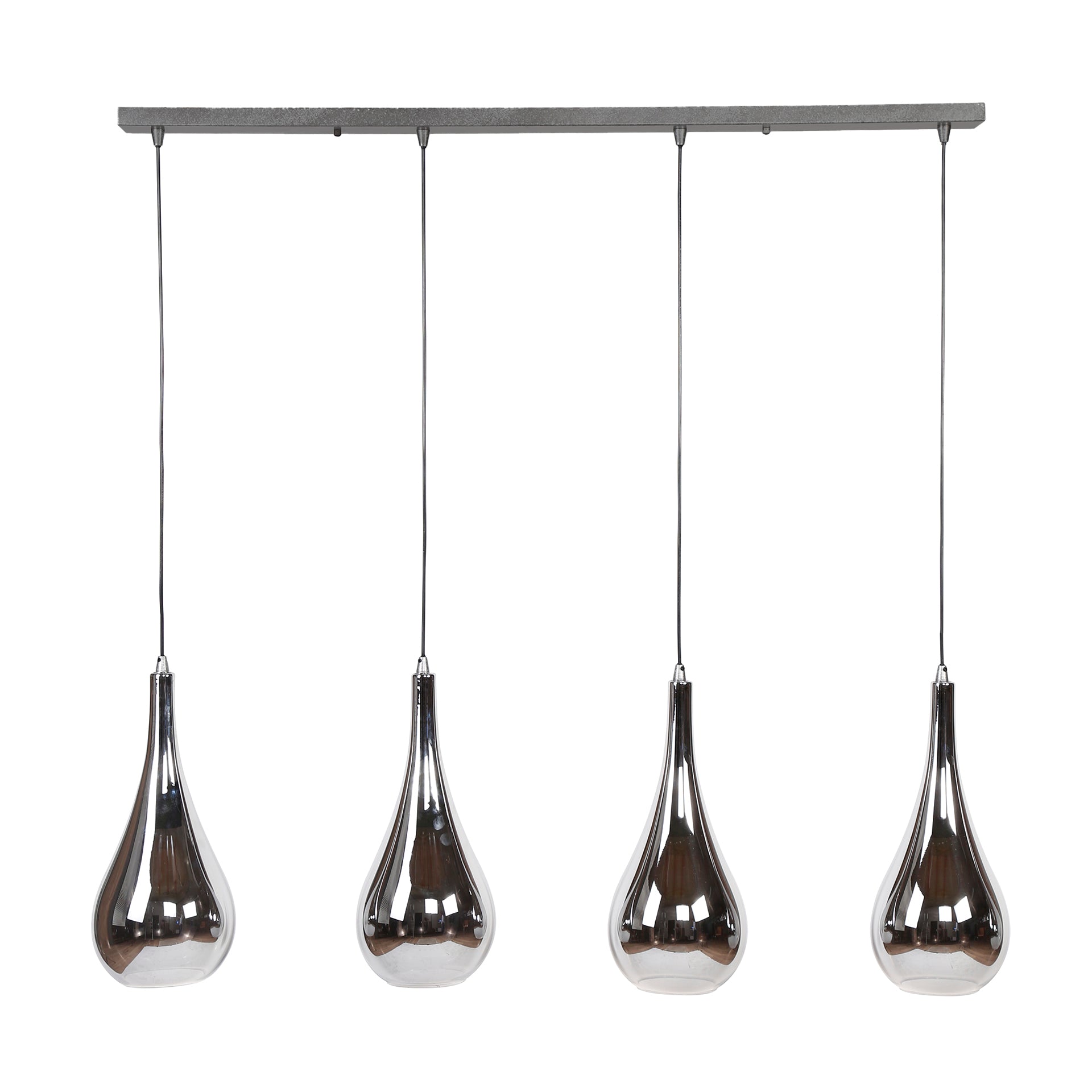 Silvara Drop 4-lichts - Chroom glazen hanglamp