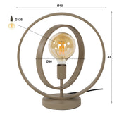 Torena beige metalen tafellamp met 1 lichtpunt