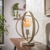 Torena beige metalen tafellamp met 1 lichtpunt