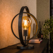 Torena antraciet metalen tafellamp met 1 lichtbron