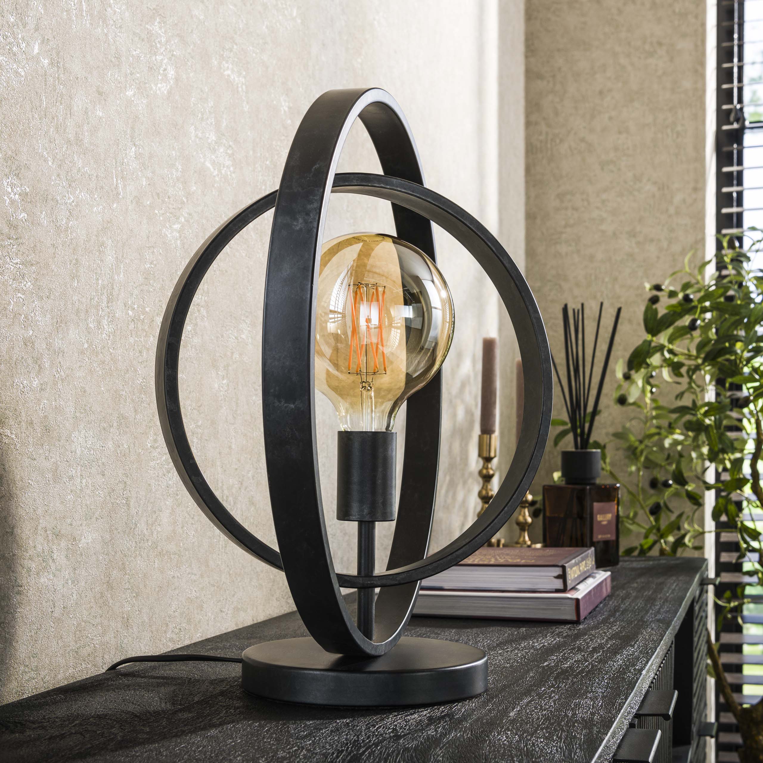 Torena antraciet metalen tafellamp met 1 lichtbron
