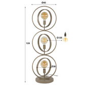 Turnara 3-lichts - beige vloerlamp