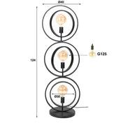 Turnara 3-lichts - antracietkleurige vloerlamp