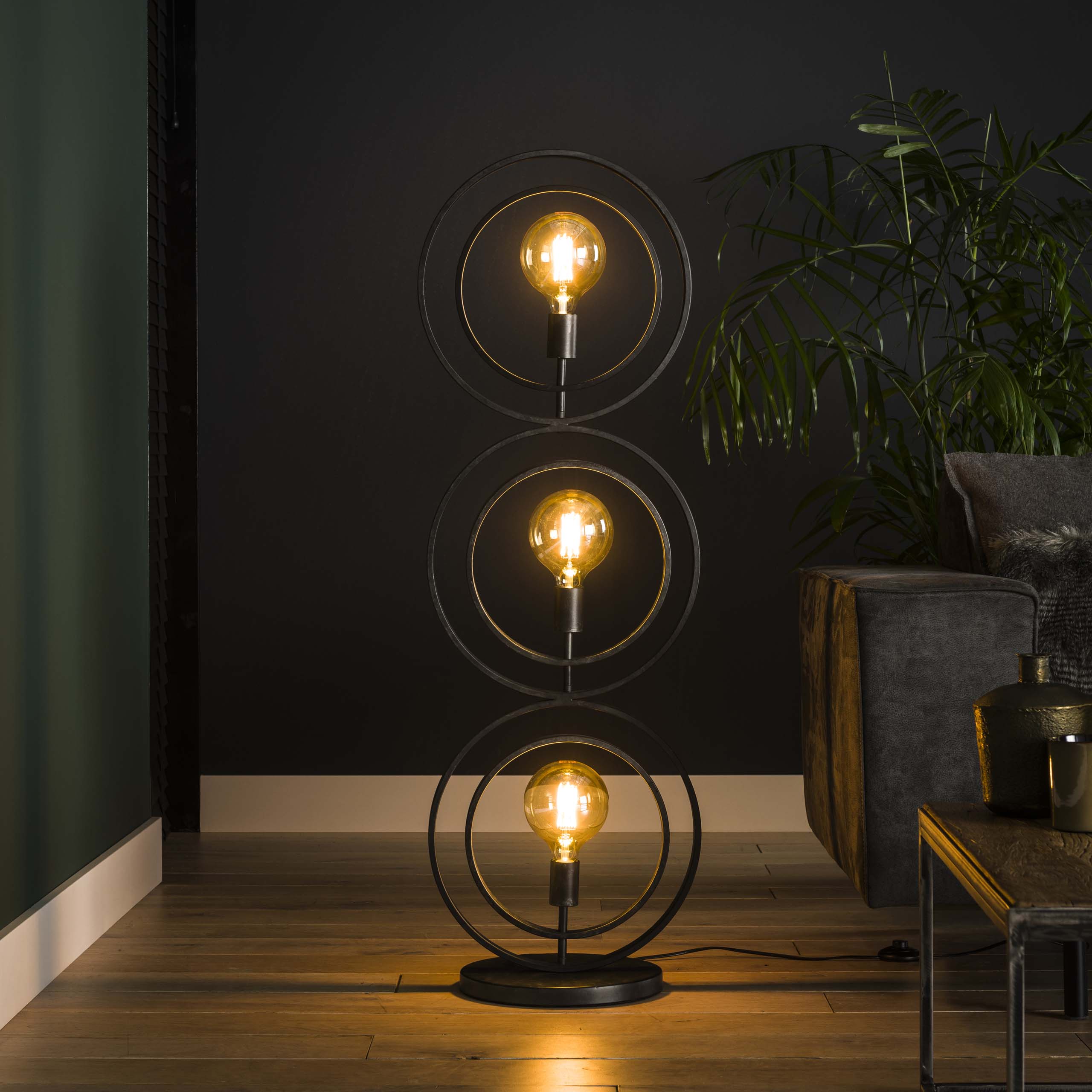Turnara 3-lichts - antracietkleurige vloerlamp