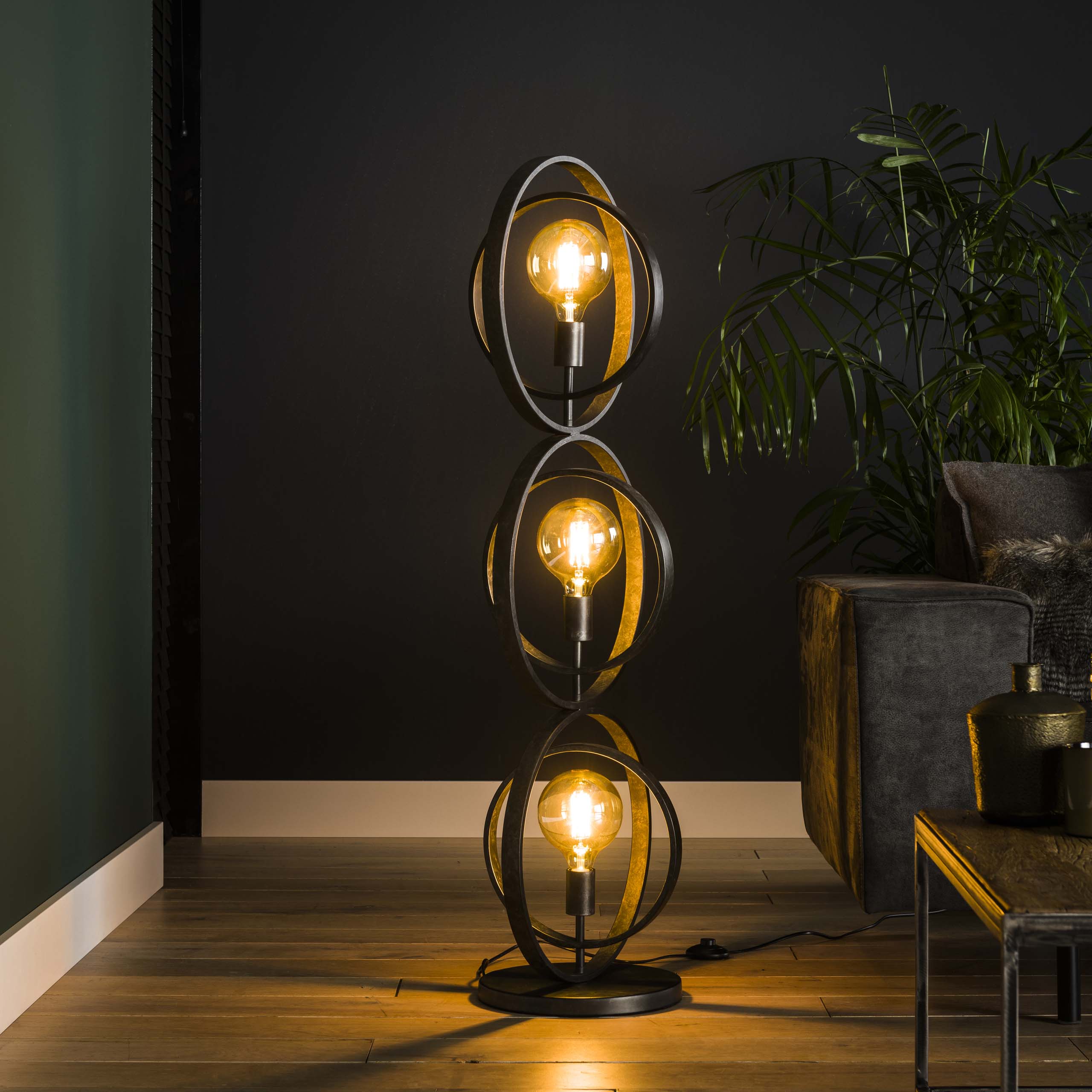 Turnara 3-lichts - antracietkleurige vloerlamp