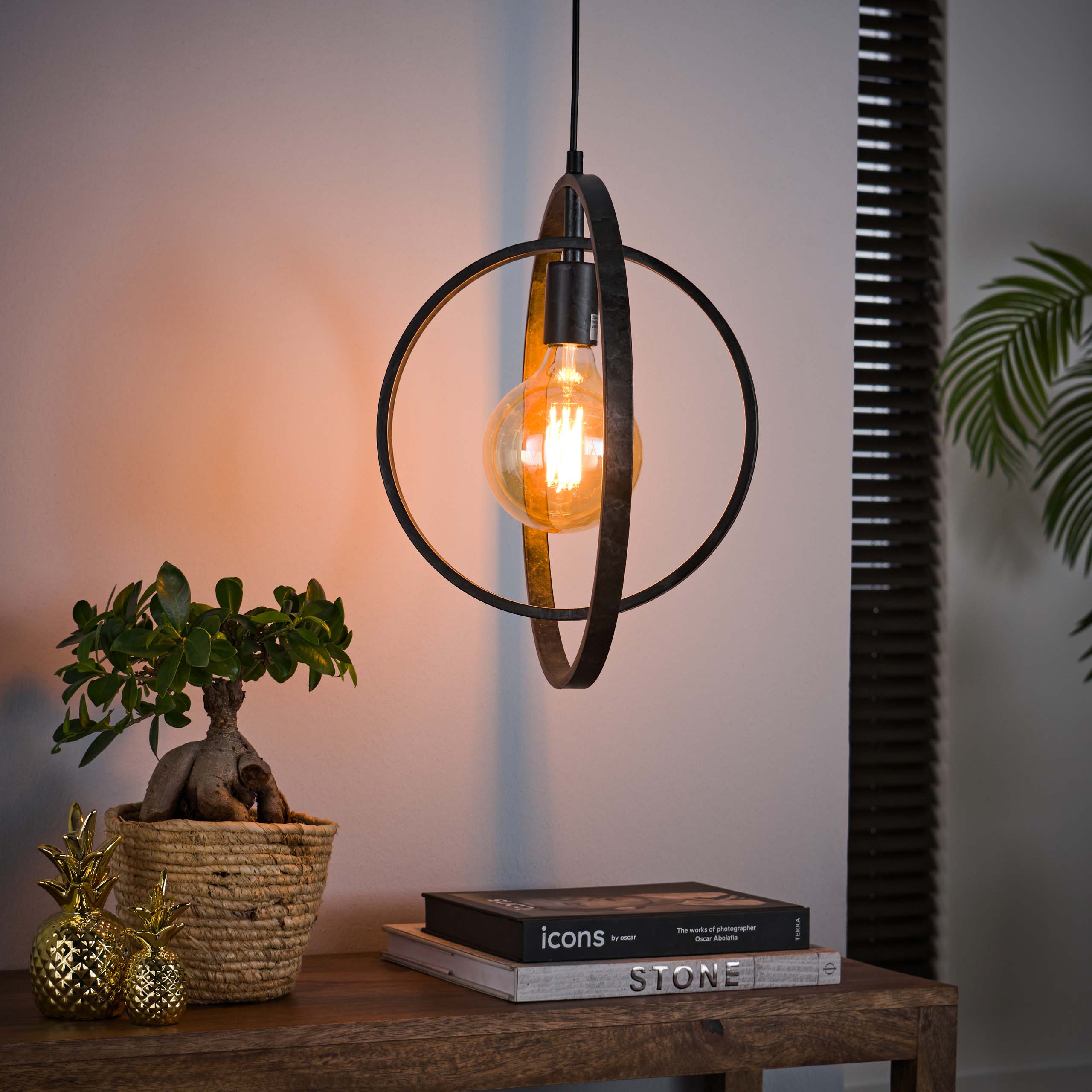 Turnara 1-lichts - Houtskoolkleurige hanglamp