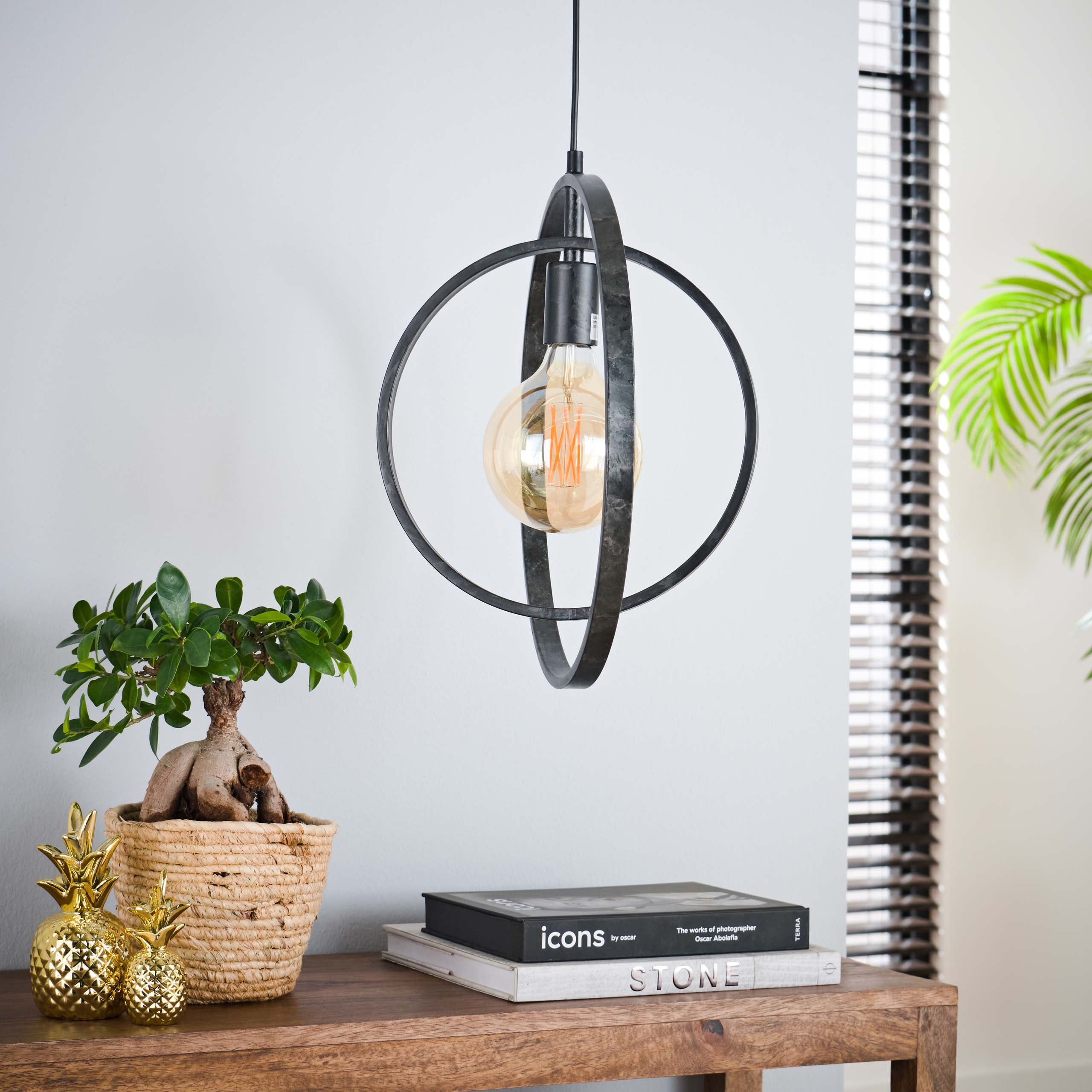 Turnara 1-lichts - Houtskoolkleurige hanglamp