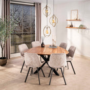 Turnara gelaagde 3-lichts - Beige hanglamp