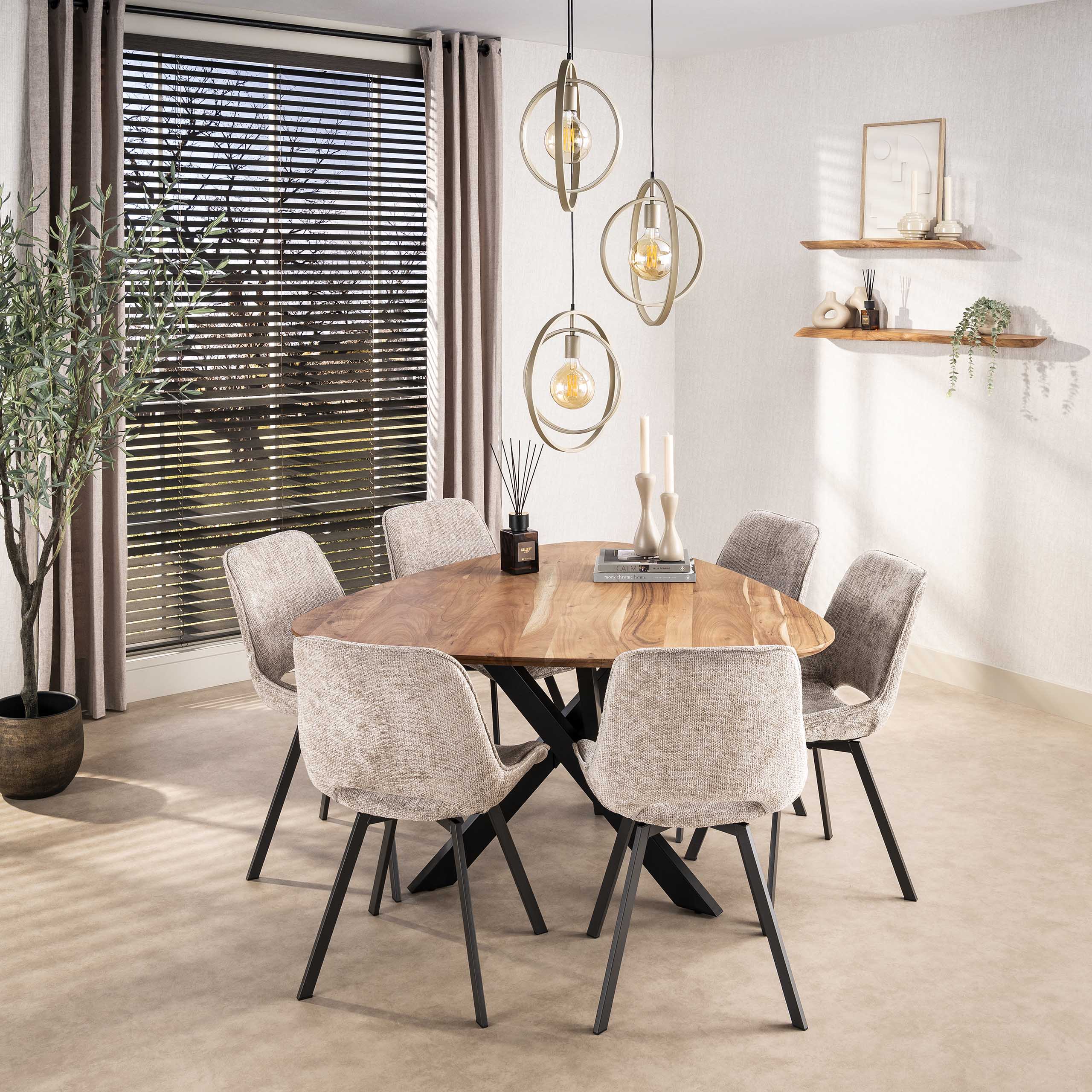 Turnara gelaagde 3-lichts - Beige hanglamp
