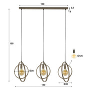Turnara 3-lichts - Beige hanglamp