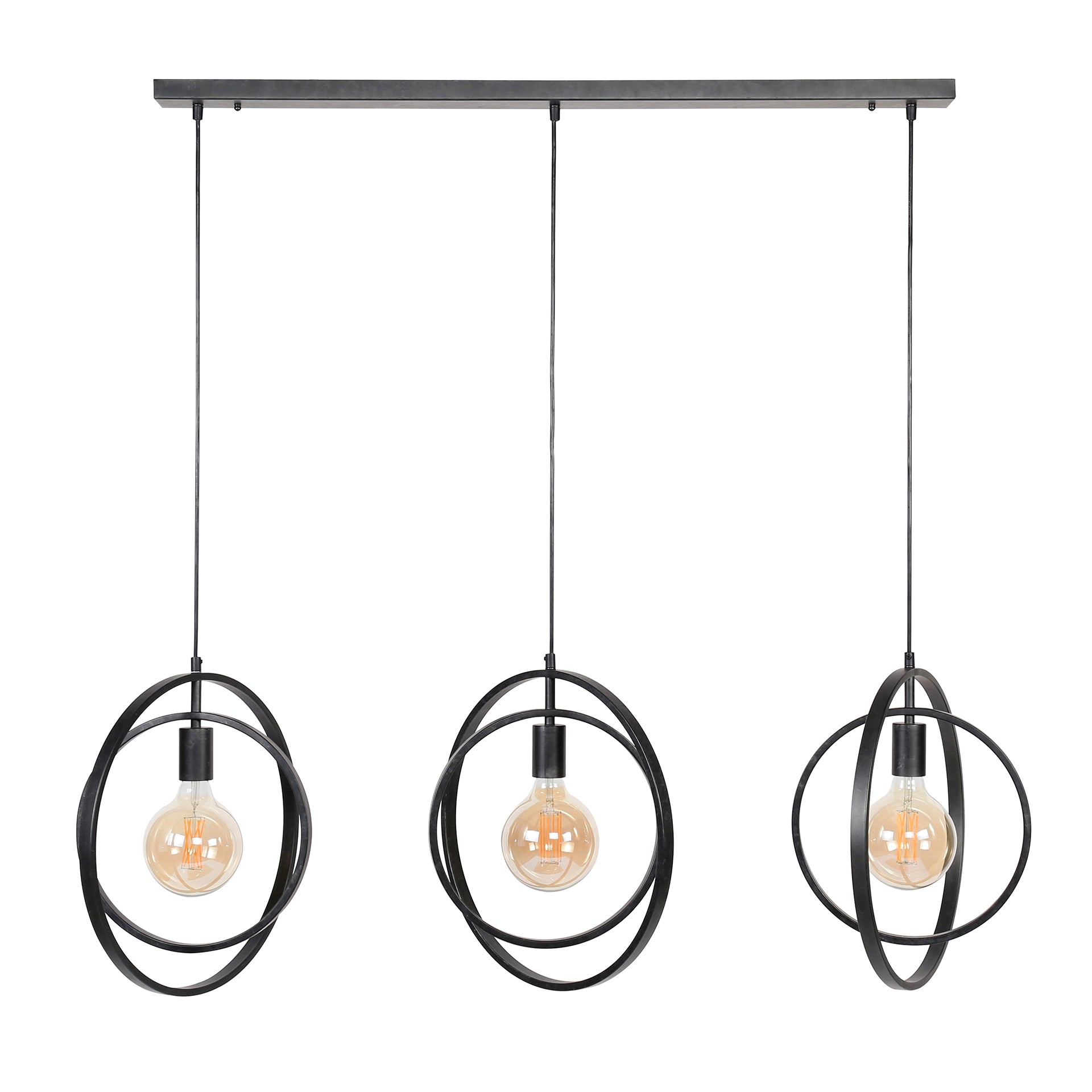 Turnara 3-lichts - Houtskoolkleurige hanglamp