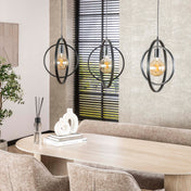 Turnara 3-lichts - Houtskoolkleurige hanglamp