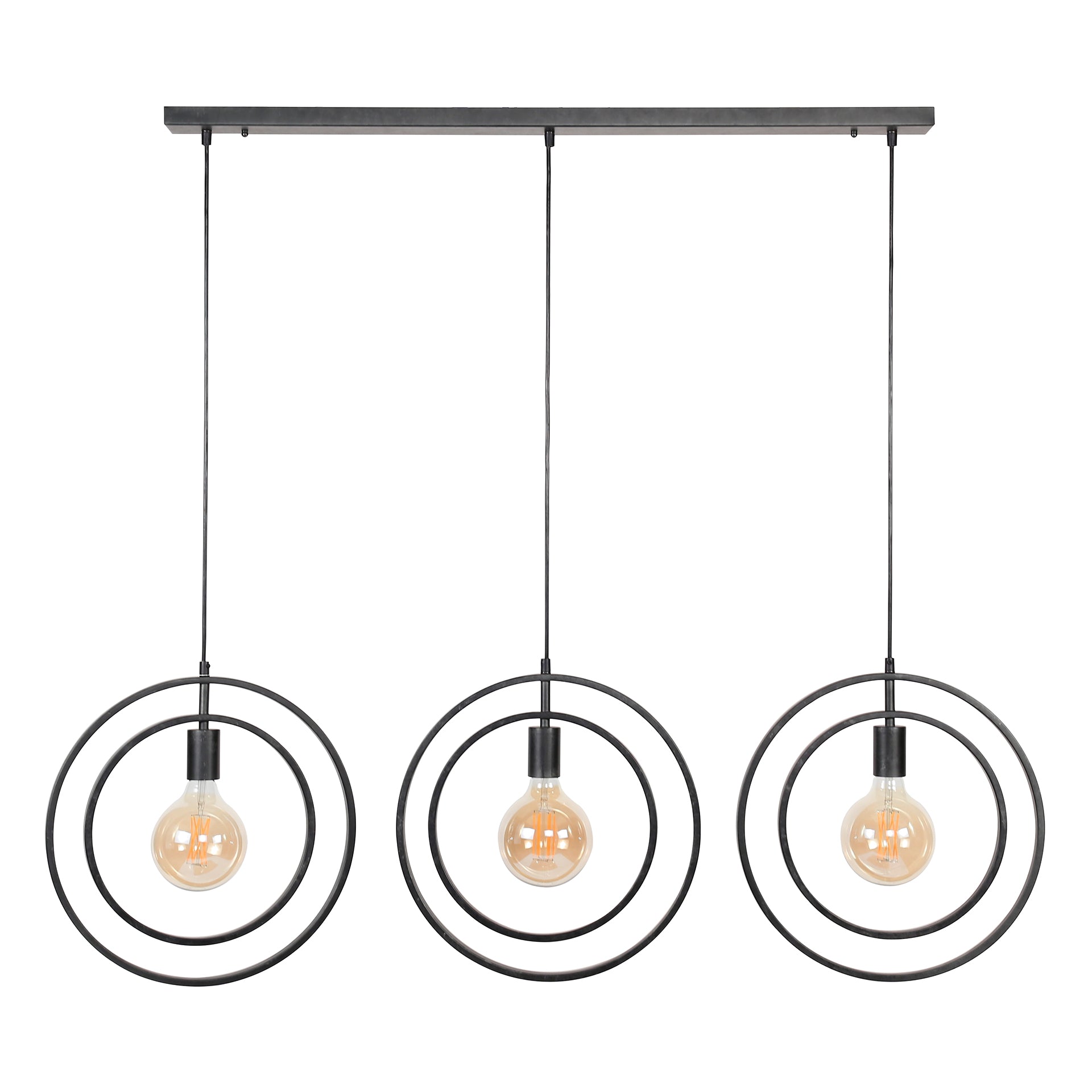 Turnara 3-lichts - Houtskoolkleurige hanglamp