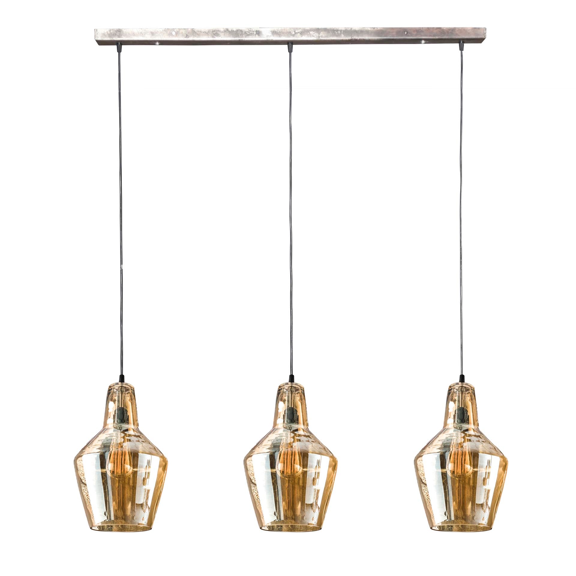 Glacera Cone 3-lichts - Oude zilveren hanglamp