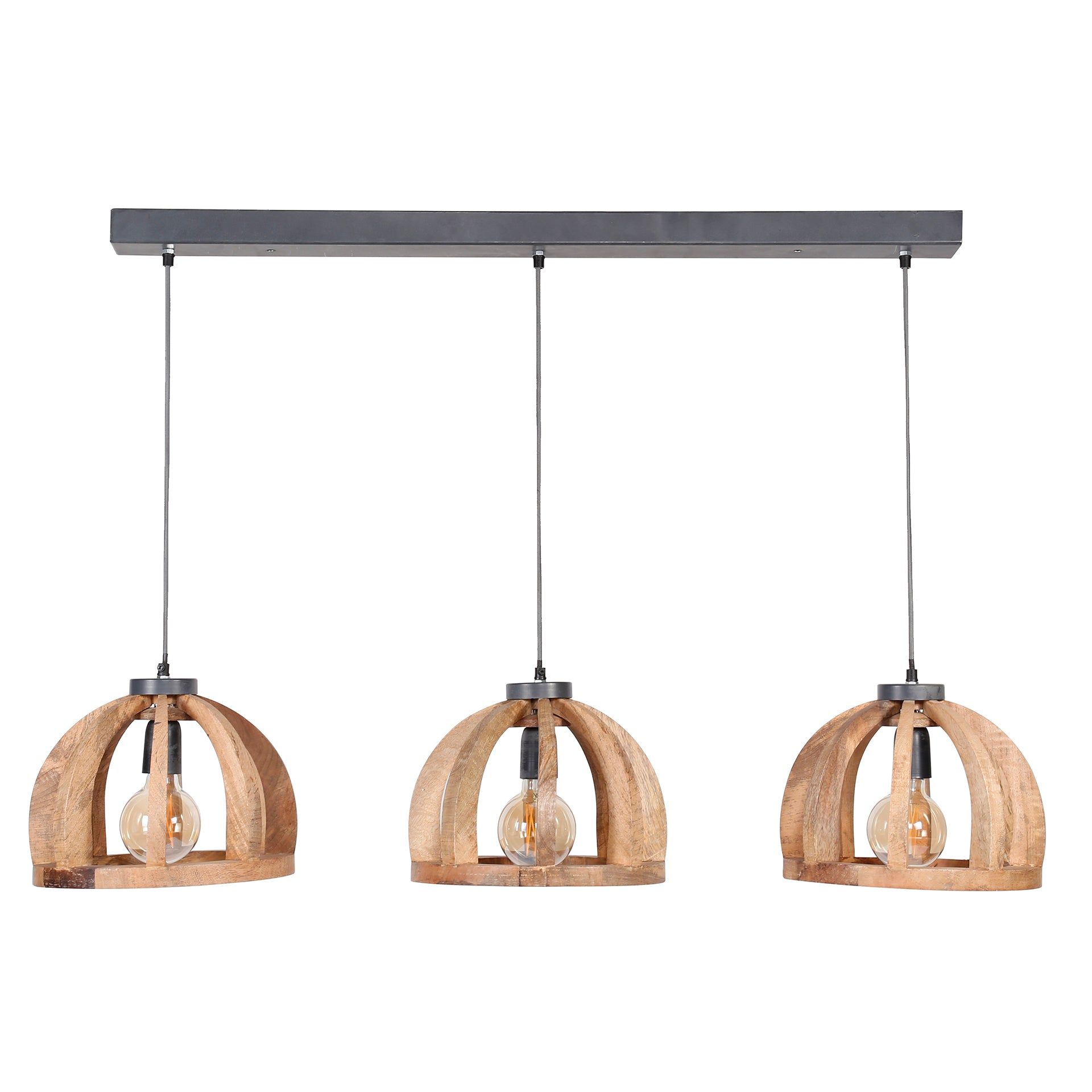 Orbora 3-lichts - Massief mango hanglamp