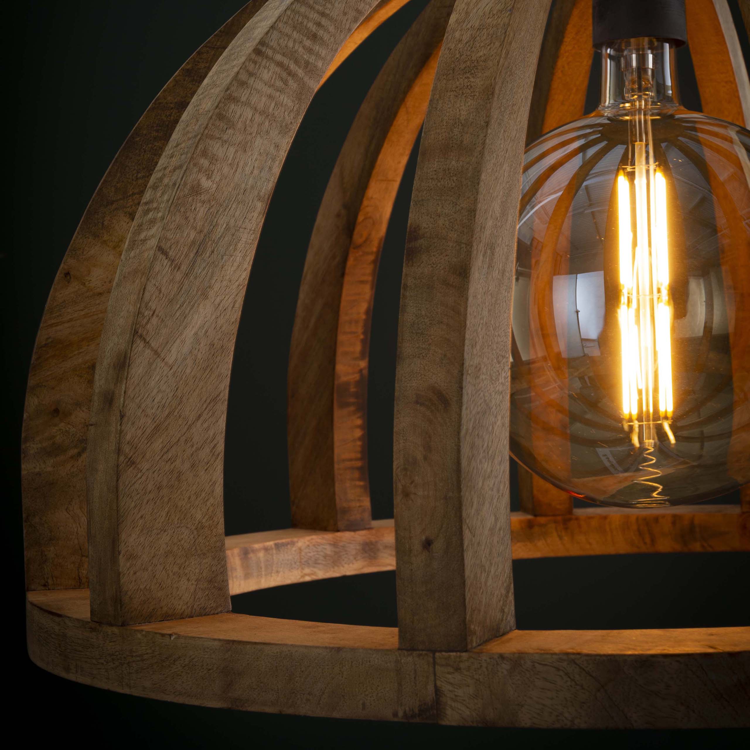 Orbora 1-lichts Ø60cm - Massief mango hanglamp