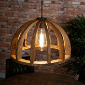 Orbora 1-lichts Ø60cm - Massief mango hanglamp